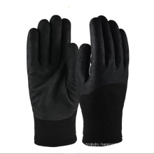 Plush warm lining waterproof cold wear-resistant labor hand protection gloves